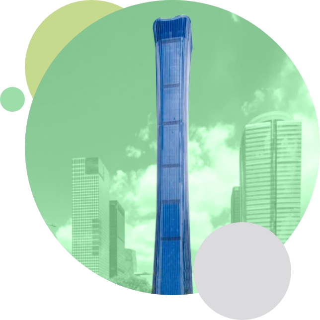 European skyscrapers in blue color